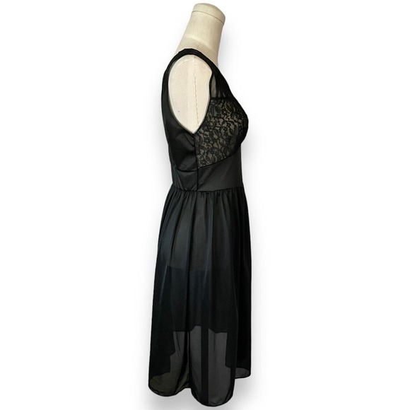 Vintage Rogers Runproof Black Lace Lingerie Slip Dress Goth Fairy Whimsygoth 34 - Picture 5 of 6